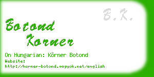 botond korner business card