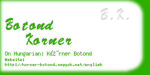 botond korner business card